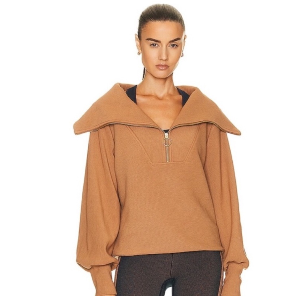 Varley Half Zip Ribbed Sweatshirt Rye - Picture 2 of 7
